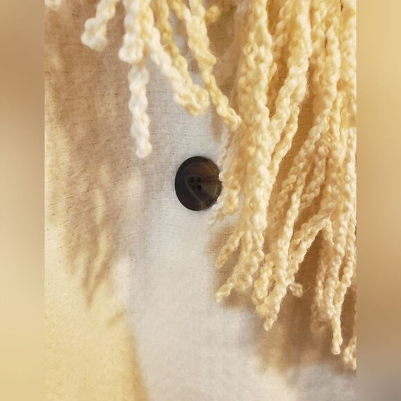 Future Collective X Reese Cream 2X NWT Notched Double Breasted Fringe Coat - Picture 7 of 8